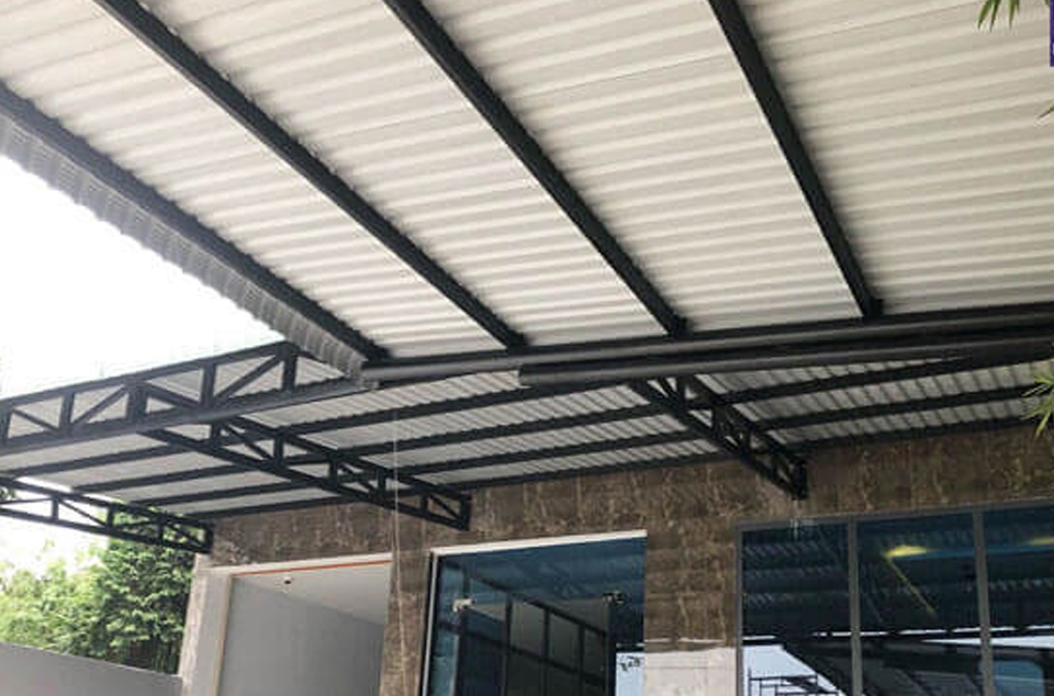 Làm mái hiên sân, tông lạnh