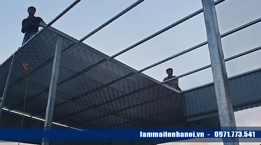 Tổng thể công trình làm mái tôn