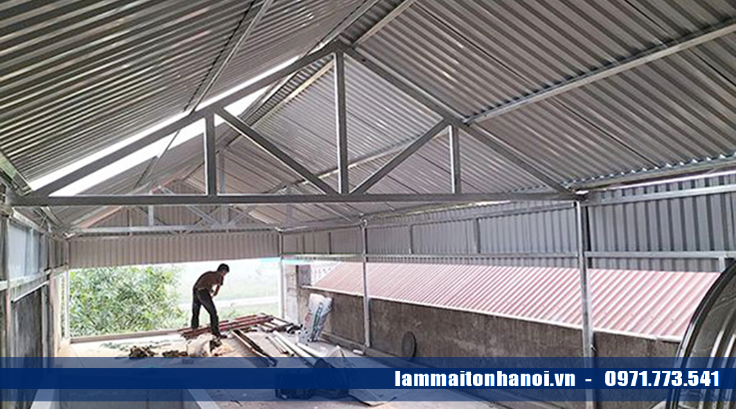 Tổng thể công trình làm mái tôn