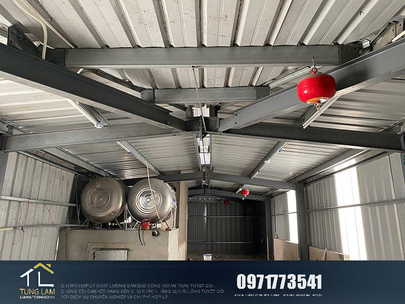 hoàn thiện thi công mái tôn nhà tiền chế