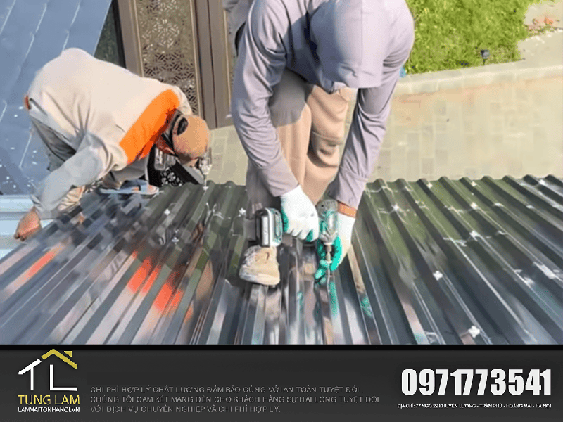 thi công mái tôn tại Hà Nội