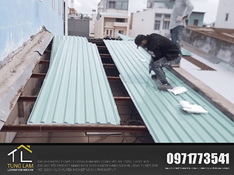 thi công mái tôn tại Hà Nội