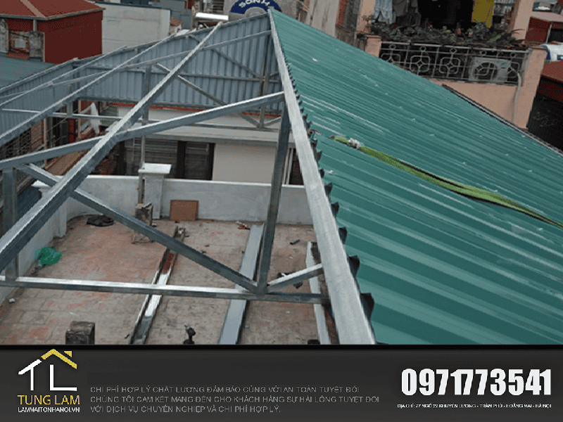 thi công mái tôn tại Hà Nội