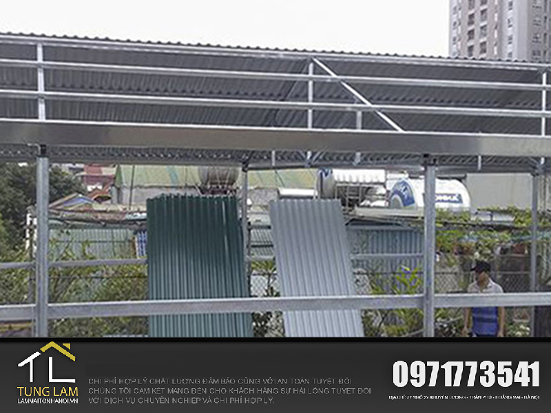 thi công mái tôn tại Hà Nội