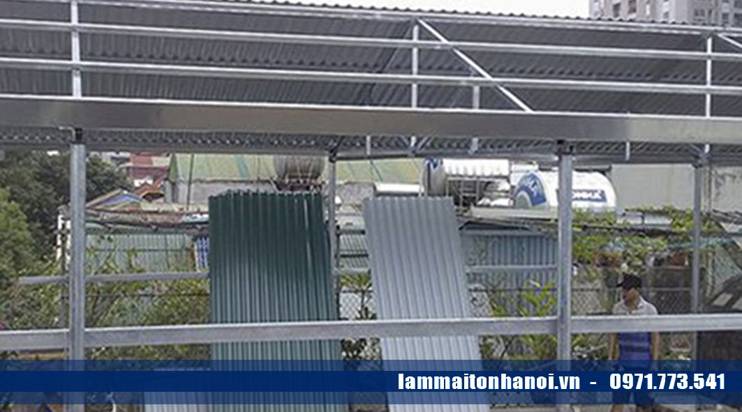 Tổng thể công trình làm mái tôn
